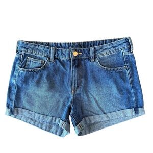 &Denim Rolled Cuff Denim Shorts Size 8